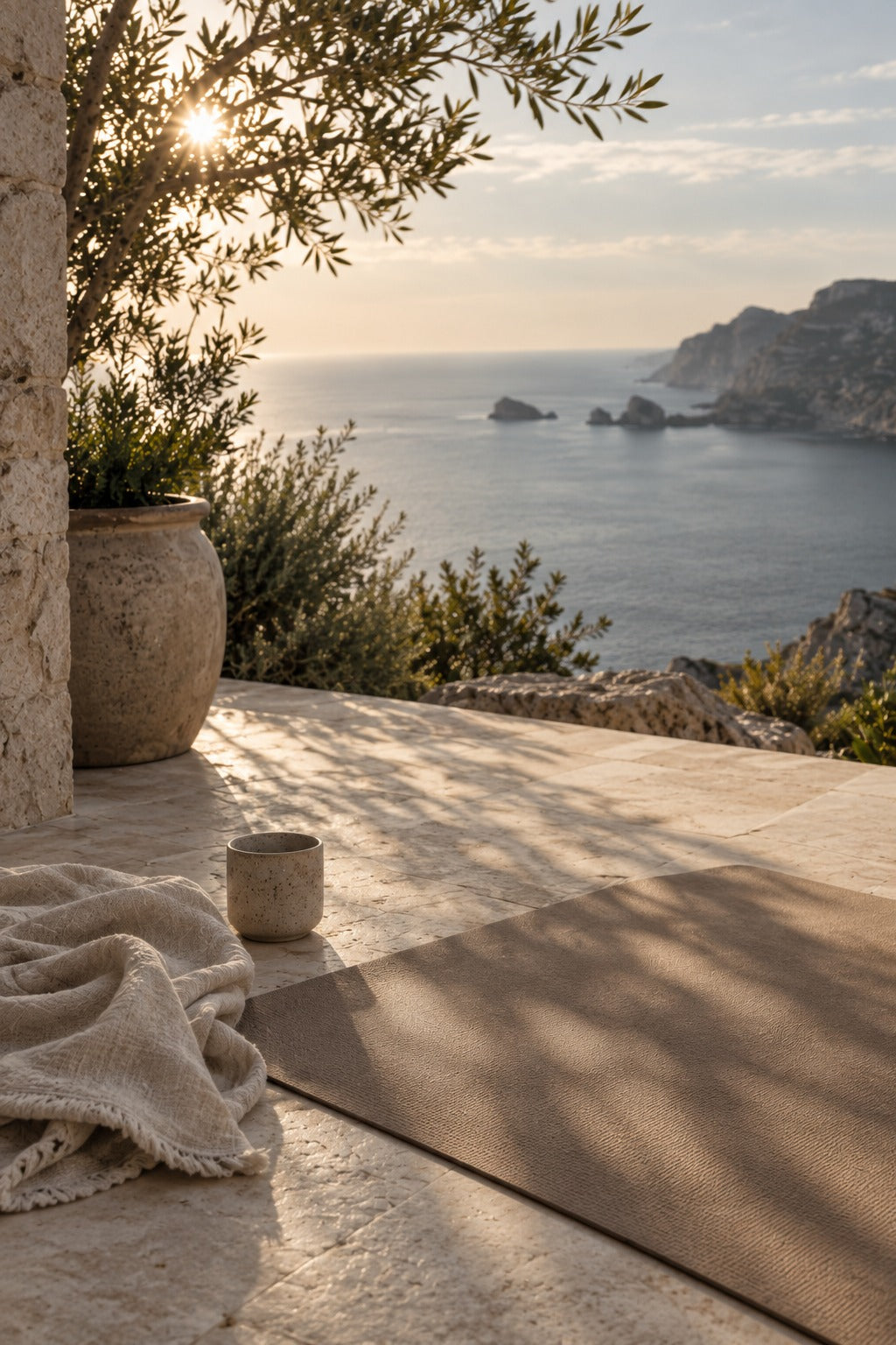 AI-generated coastal movement scene with soft morning light